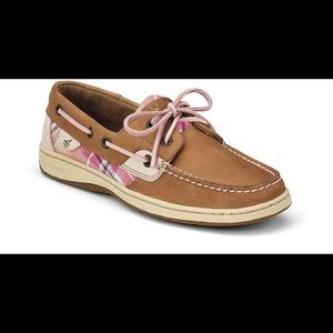 Sperry Top-Sider Pink Plaid Bluefish Boat Shoe